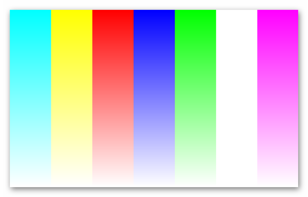 Цветовая проверка, заключающаяся в заполнении экрана полосами основных цветов в Dead Pixel Tester